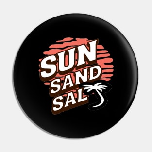 Sun Sand Salt Hello Summer Bye School Vintage Funny Surfer Riding Surf Surfing Lover Gifts Pin