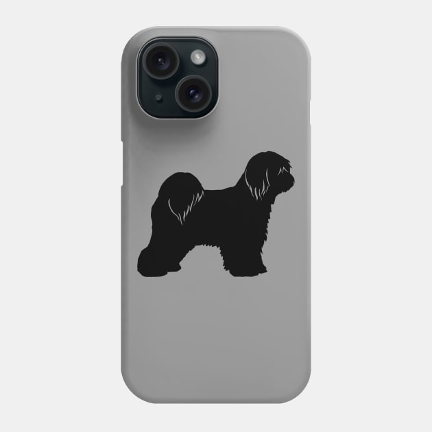 Tibetan Terrier Silhouette Phone Case by Coffee Squirrel