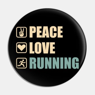 Peace Love Running - Funny Running Lovers Gift Pin