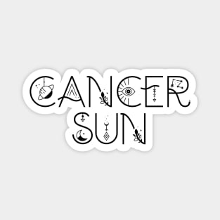 Cancer sun sign celestial typography Magnet