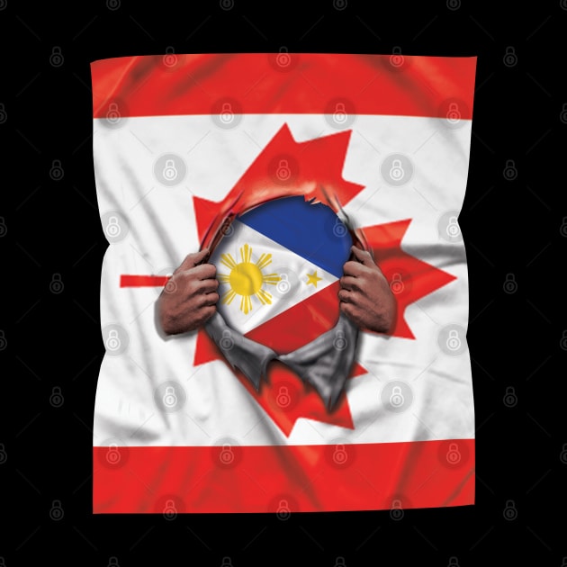 Philippines Flag Canadian Flag Ripped - Gift for Filipino From Philippines by Country Flags