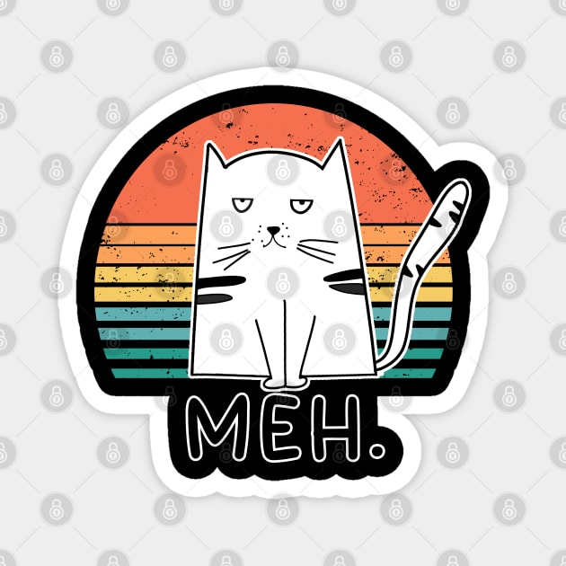 Funny Cute Cat Feeling Meh Face Cat Lover Meme Cat Magnet by Ray E Scruggs