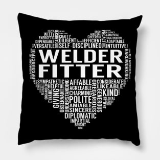 Welder Fitter Heart Pillow