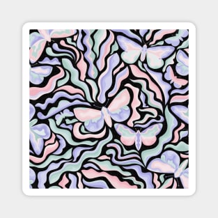 Magical Forest at Night / Y2K - Pastel Butterflies Magnet