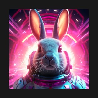 Vaporwave Retrowave Synthwave Bunny - Astronaut - Rabbit - Space Fantasy Illustration T-Shirt