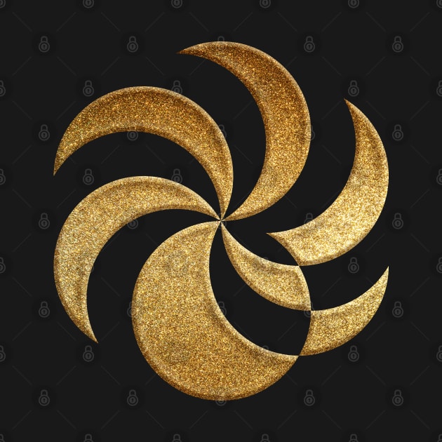 Ehime Prefecture Symbol in Gold Faux by Takeda_Art