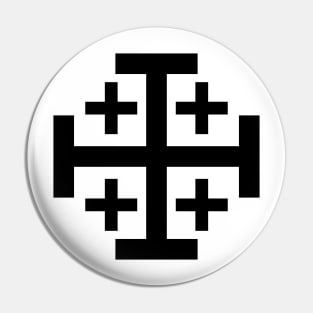 Jerusalem Cross (black) Pin