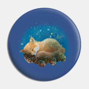 Little fox sleeping Pin