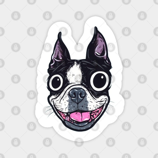 Boston Terrier Face Magnet by turddemon