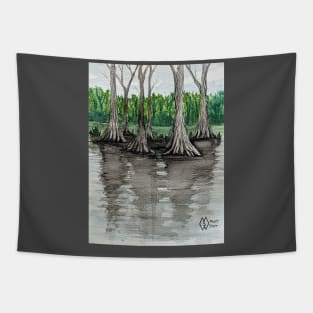 Cypress trees in the swamp Tapestry