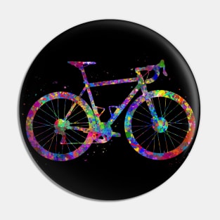 Road bike watercolor Pin