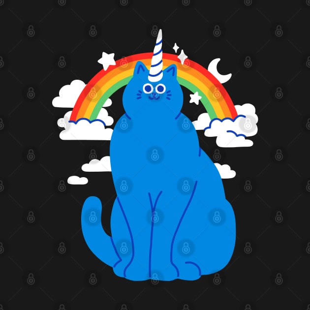 Blue Unicorn Cat by obinsun