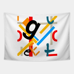 Typo bauhaus abstract Tapestry