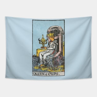 Queen of cups tarot card (distressed) Tapestry