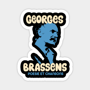 Georges Brassens Tribute Design - Poesie et Chansons Magnet