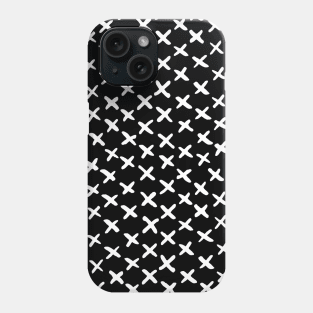 X stitches pattern - black and white Phone Case