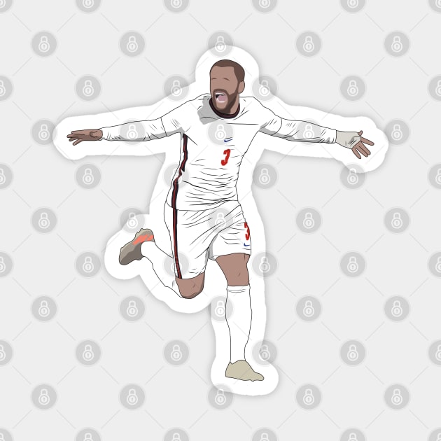 Luke Shaw England Euros Final Goal Celebration Magnet by Hevding