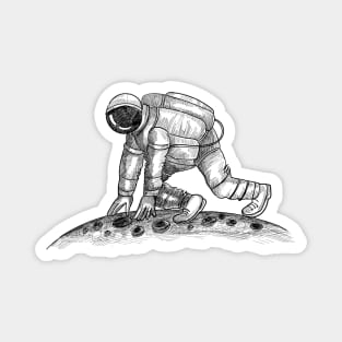 Astronaut Walking On Moon Magnet