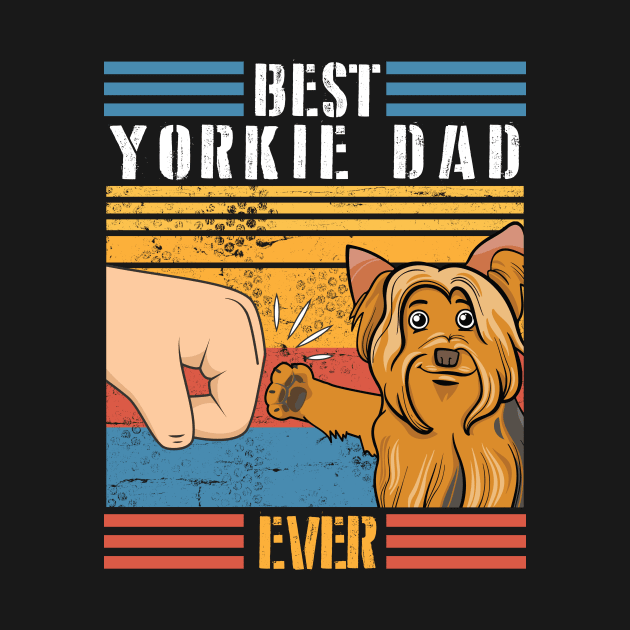 Yorkie Dog And Daddy Hand To Hand Best Yorkie Dad Ever Dog Father Parent July 4th Day by joandraelliot