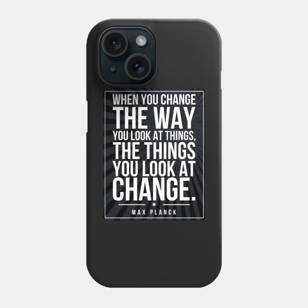 Max Planck quote Subway style (white text on black) Phone Case by Dpe1974