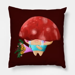 Mr Mushroom the Broken hearted man by jilooo Pillow