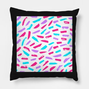 Pop of Pink, Purple, and Blue Pigment Pattern Pillow