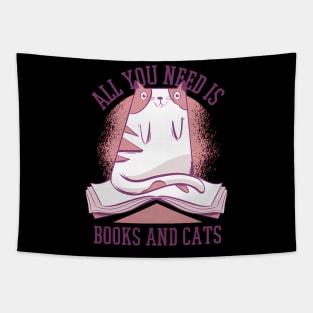 All You Need Is Books And Cats Tapestry