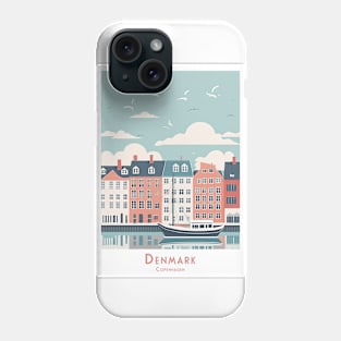 Copenhagen Denmark Retro Vintage Sunset - Minimalist Seaside Art Phone Case