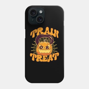 Train or Treat Pumpkin Kettlebell Gym Workout Halloween Phone Case