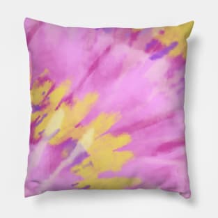 Tie Dye Sunburst Pink Purple Yellow Pillow