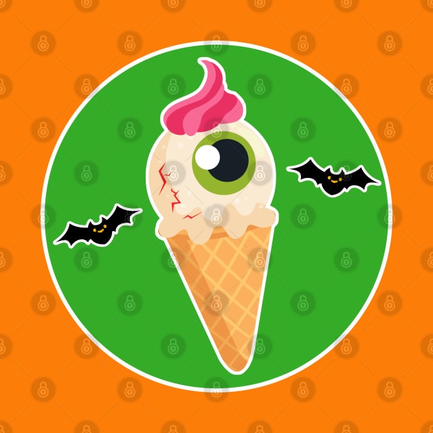 Eye Scream, Cute Halloween Ice Cream by Just a Cute World