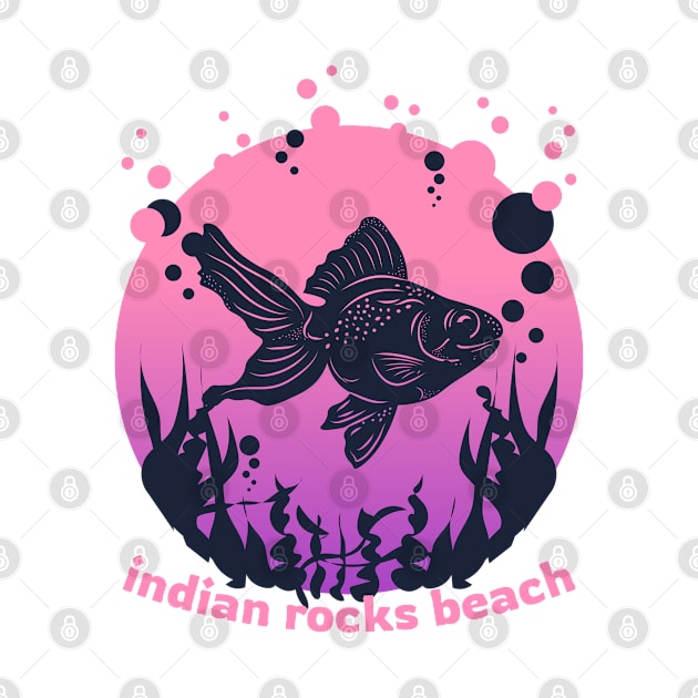 Indian Rock Beach Sunshine in a Beach with a Pink and Purple Underwater Fish Island and River T-shirt by AbsurdStore