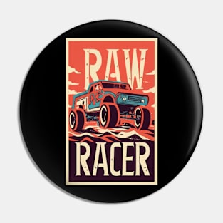 Raw Racer Desert Racing Car Art Pin