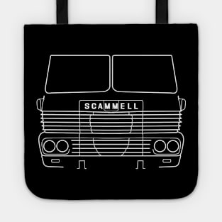 Classic 1970s Scammell Routeman lorry white outline graphic Tote