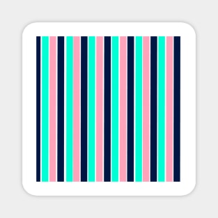 Pink, Navy, Mint Contrasting Stripes Magnet