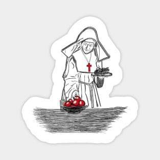 Medieval Priestess Drawing Magnet