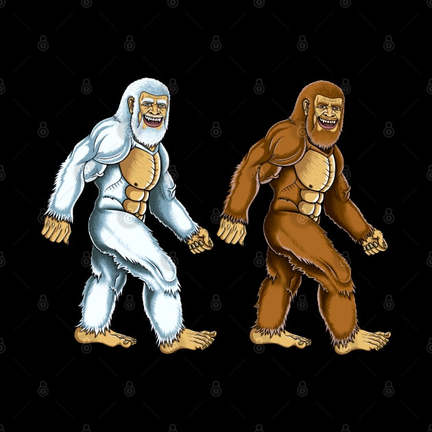 Bigfoot and Yeti best friends,Sasquatch by Artardishop