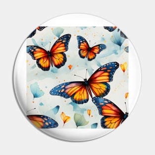 Monarch Butterflies Watercolor 12 Pin