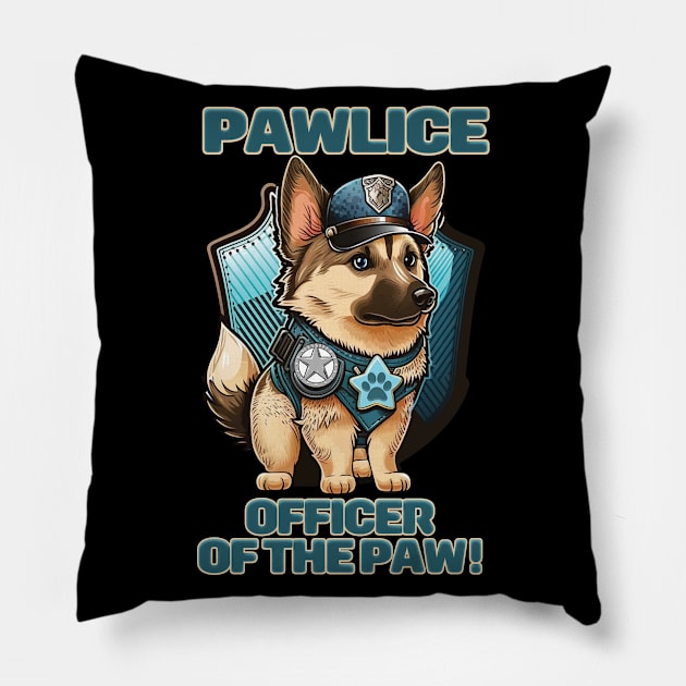 Pawlice Officer of the Paw - Police K9 Dog Pillow by RailoImage