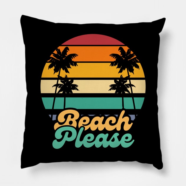 Beach Please Pillow by teresawingarts