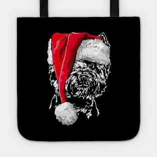 Funny West Highland White Terrier Santa Christmas dog mom Tote