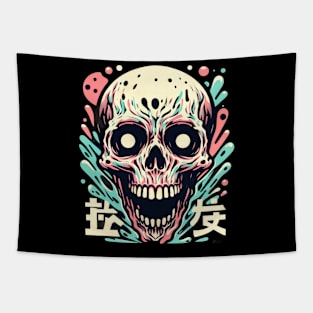 Pastel skull horror Tapestry