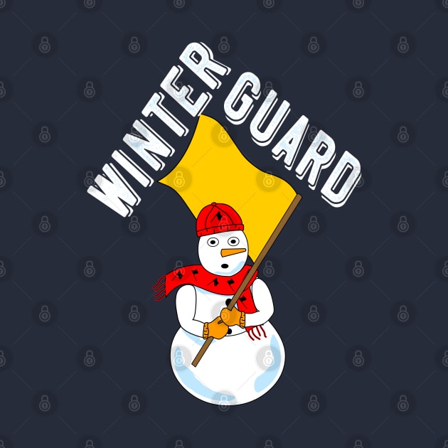 Winter Guard Snowman Rough White Text by Barthol Graphics