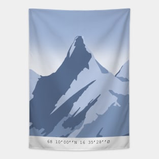 Stetind mountain with coordinates Tapestry