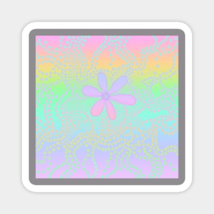 Pastel Rainbow Flower and Dots Magnet