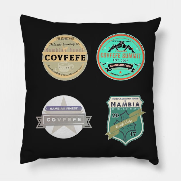 Vintage Nambian Travel Stickers - Set 2 Pillow by Dpe1974