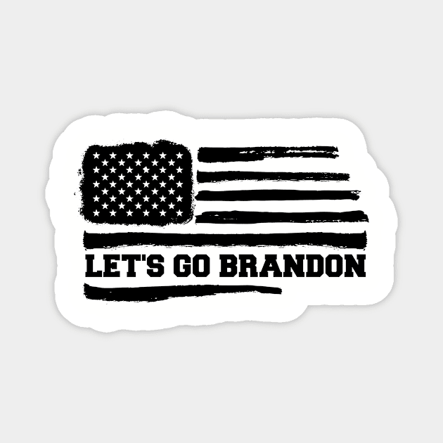 Lets go brandon with flag Magnet by mintipap