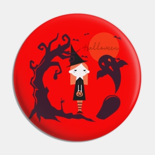 girl Halloween Pin