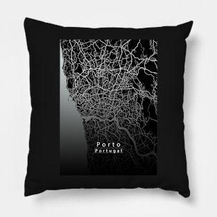 Porto Portugal City Map dark Pillow