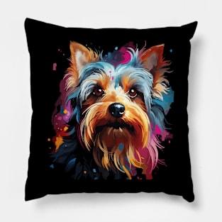 Yorkshire Terrier Rainbow Pillow